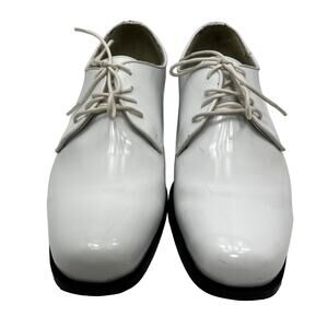 Frederico Leone Genoa White Upper Plain Toe Derby Mens 9.5M Dress Shoes
